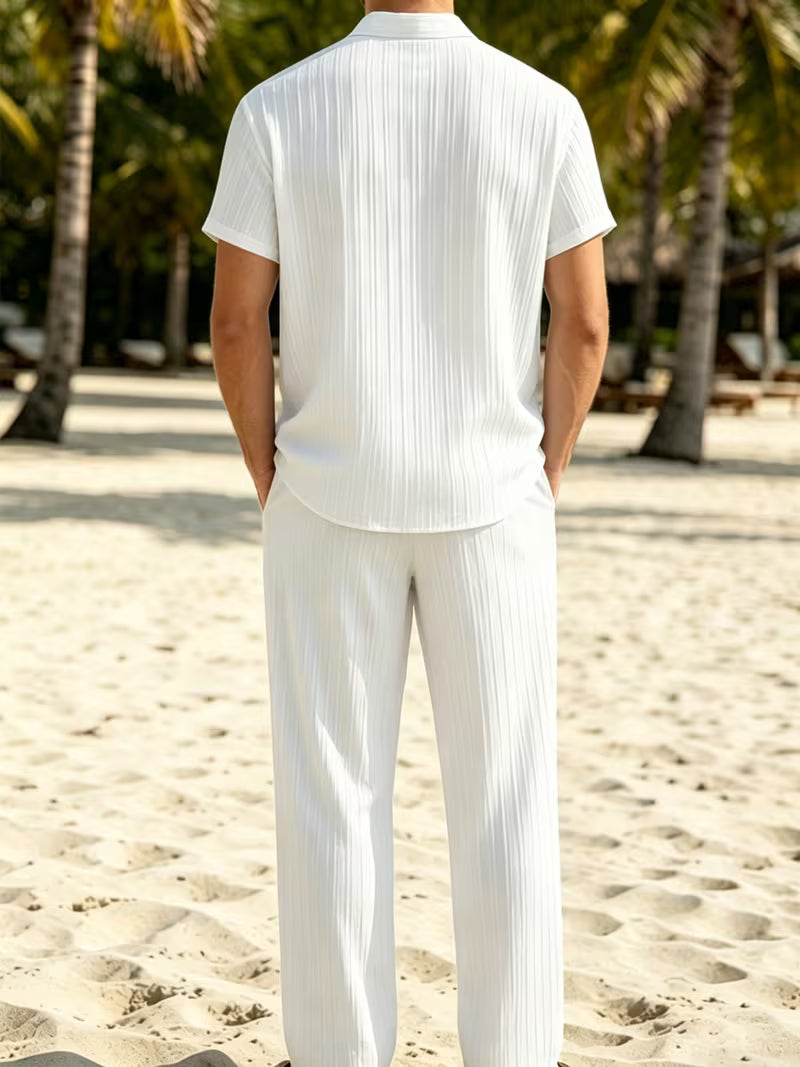 Men’s Casual Shirt and Pants Set – Stylish 2-Piece Outfit